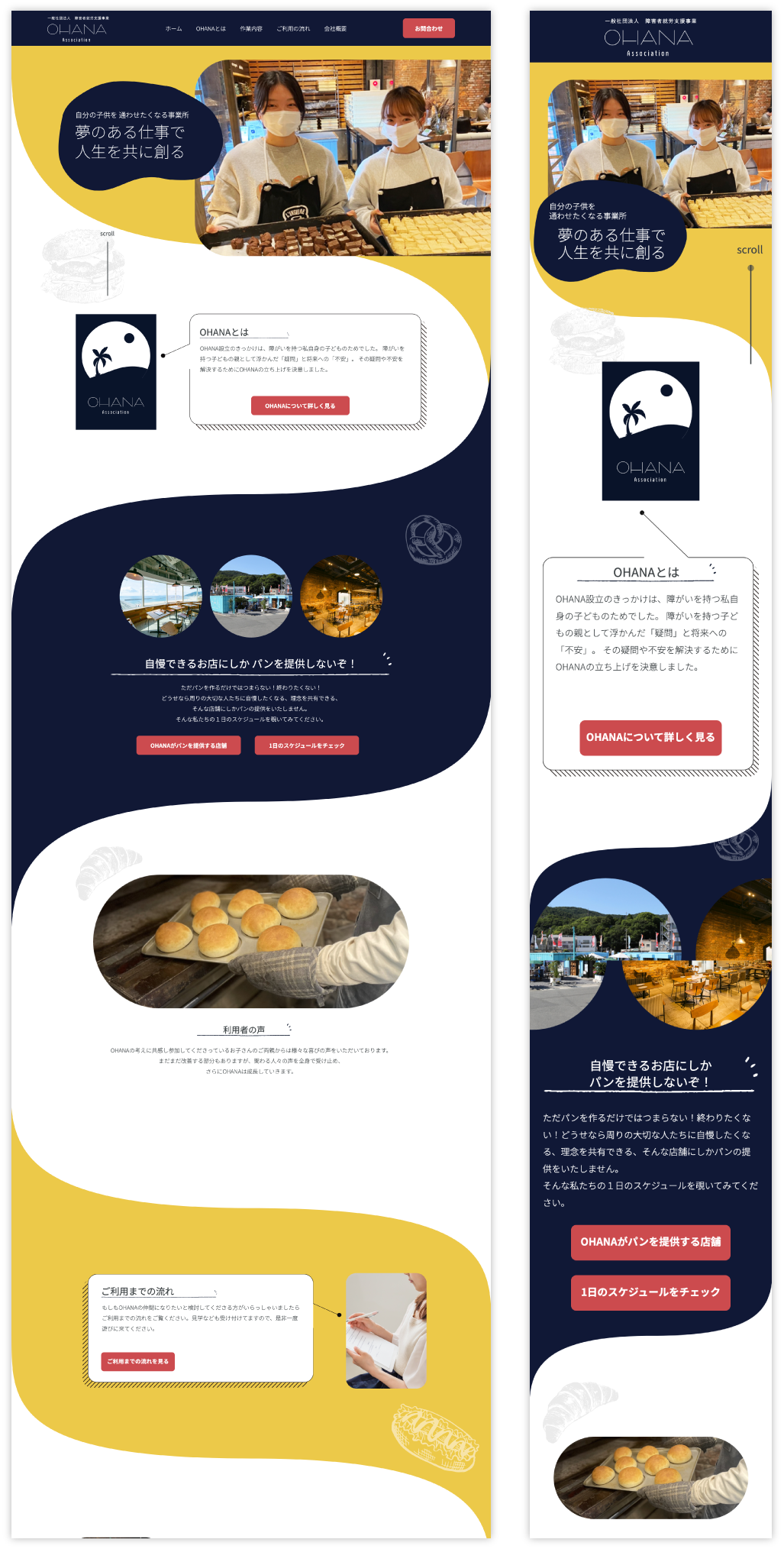 一般社団法人 障害者就労支援事業 OHANA様ホームページ制作